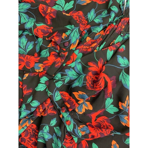 WOMEN'S TORRID GEORGETTE PINTUCK BUTTON-FRONT BLOUSE FLORAL SIZE 4 - Picture 11 of 16